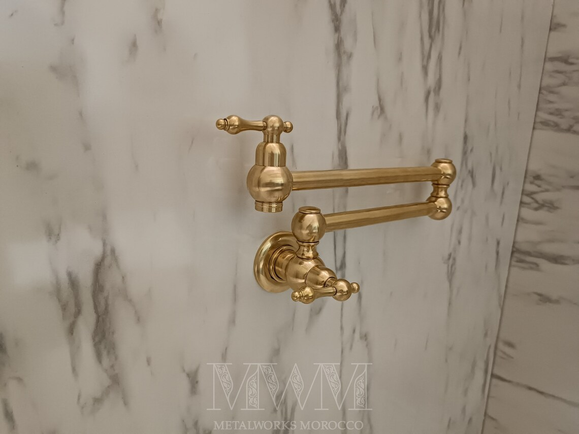 Lever Handles Unlacquered Brass Pot Filler Faucet