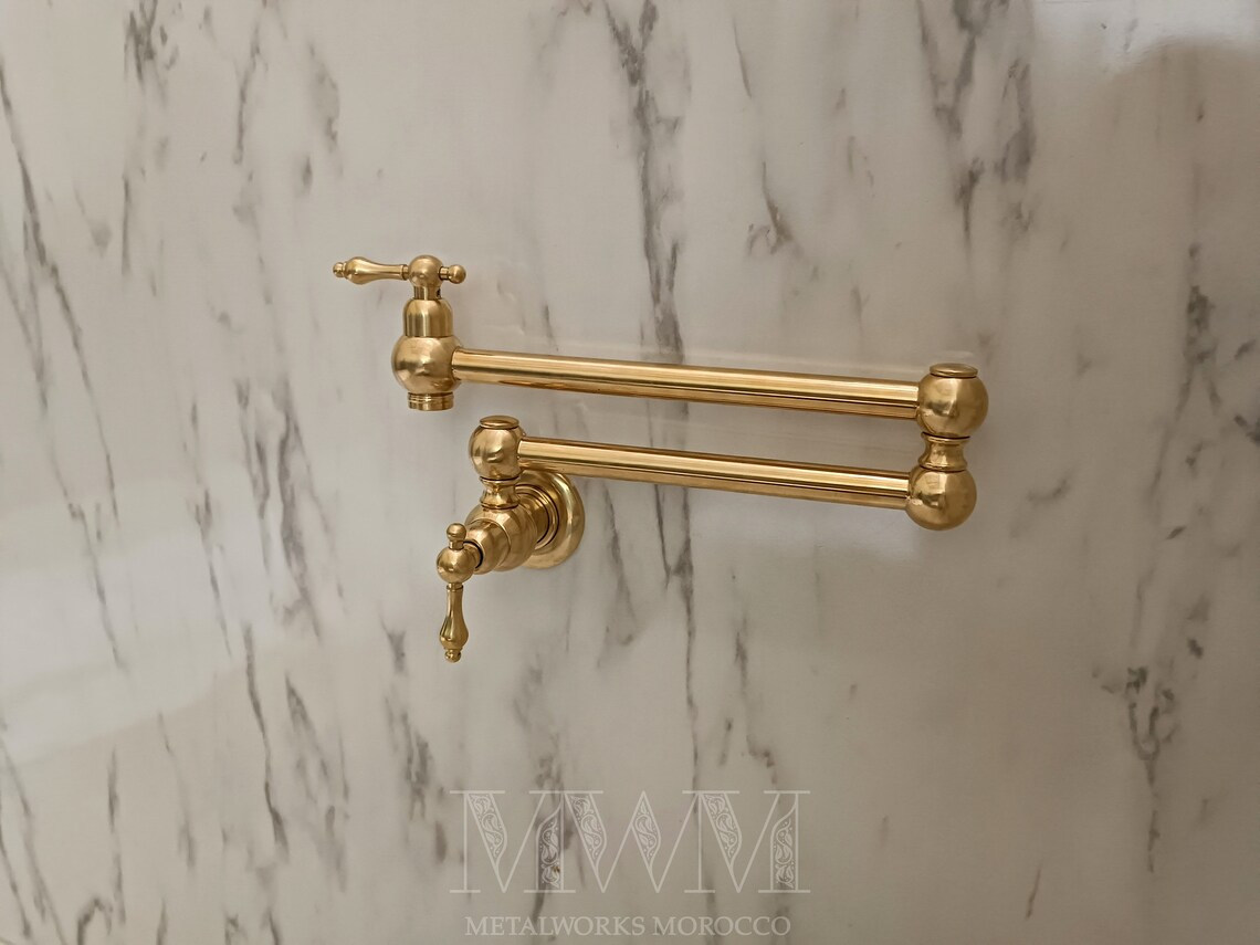 Lever Handles Unlacquered Brass Pot Filler Faucet