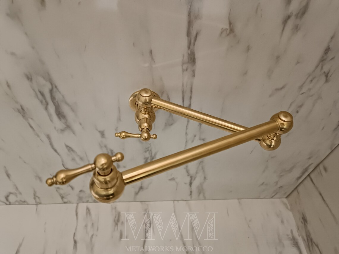 Lever Handles Unlacquered Brass Pot Filler Faucet