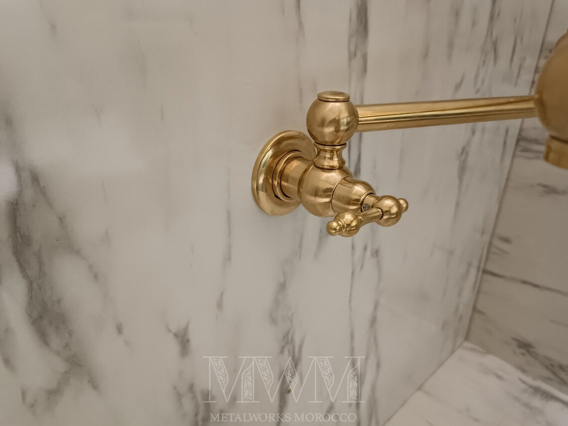 Lever Handles Unlacquered Brass Pot Filler Faucet