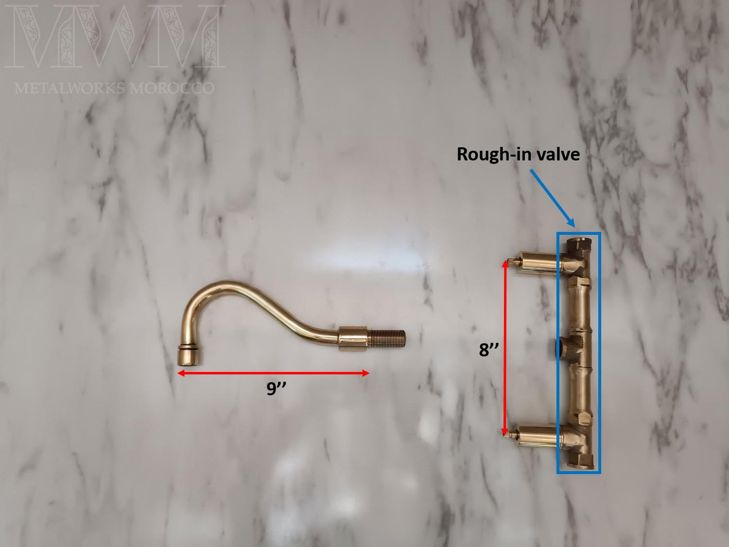 Brass Wall Mounted Basin Taps With Resin