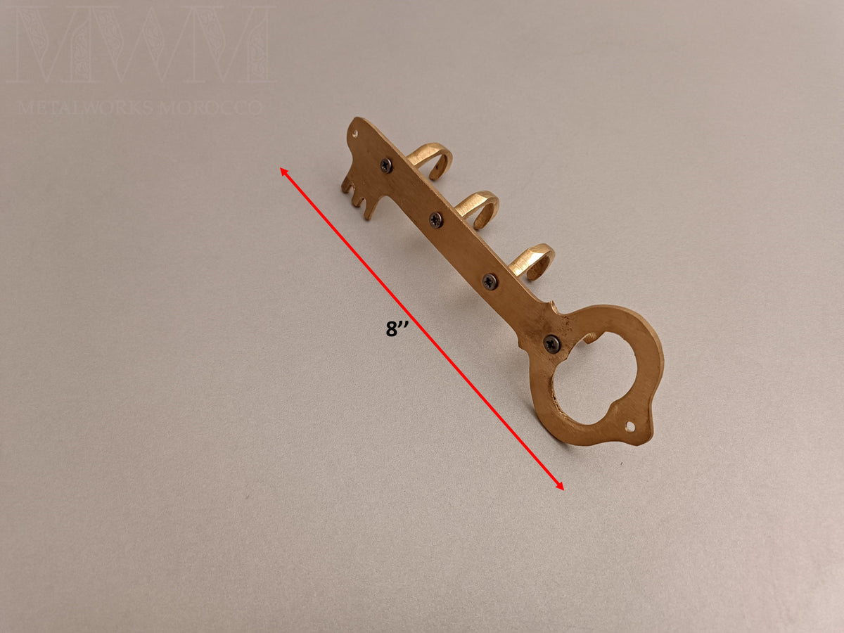 Natural Brass Key Holder For Wall dimensions and size reference