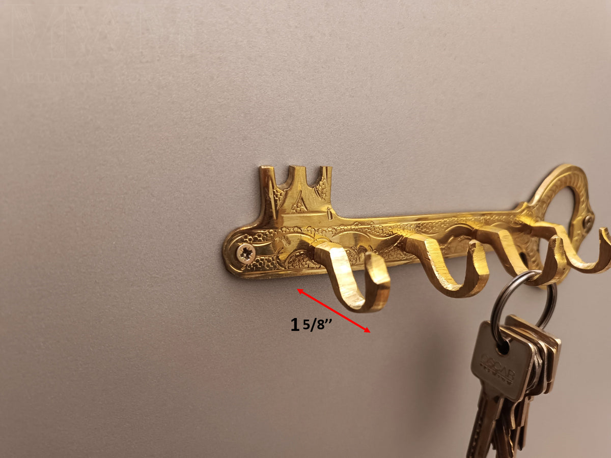 Natural Brass Key Holder For Wall – top view