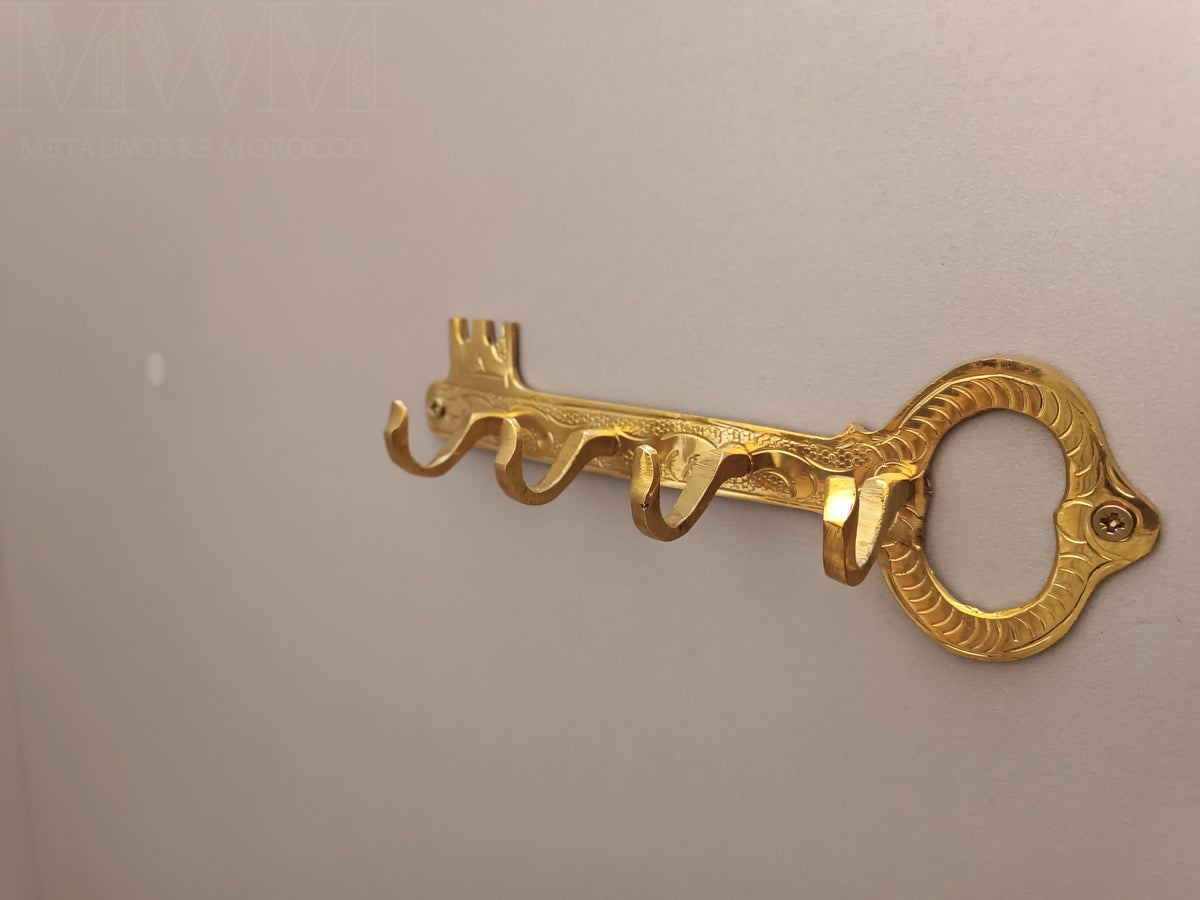 Natural Brass Key Holder For Wall – alternate angle