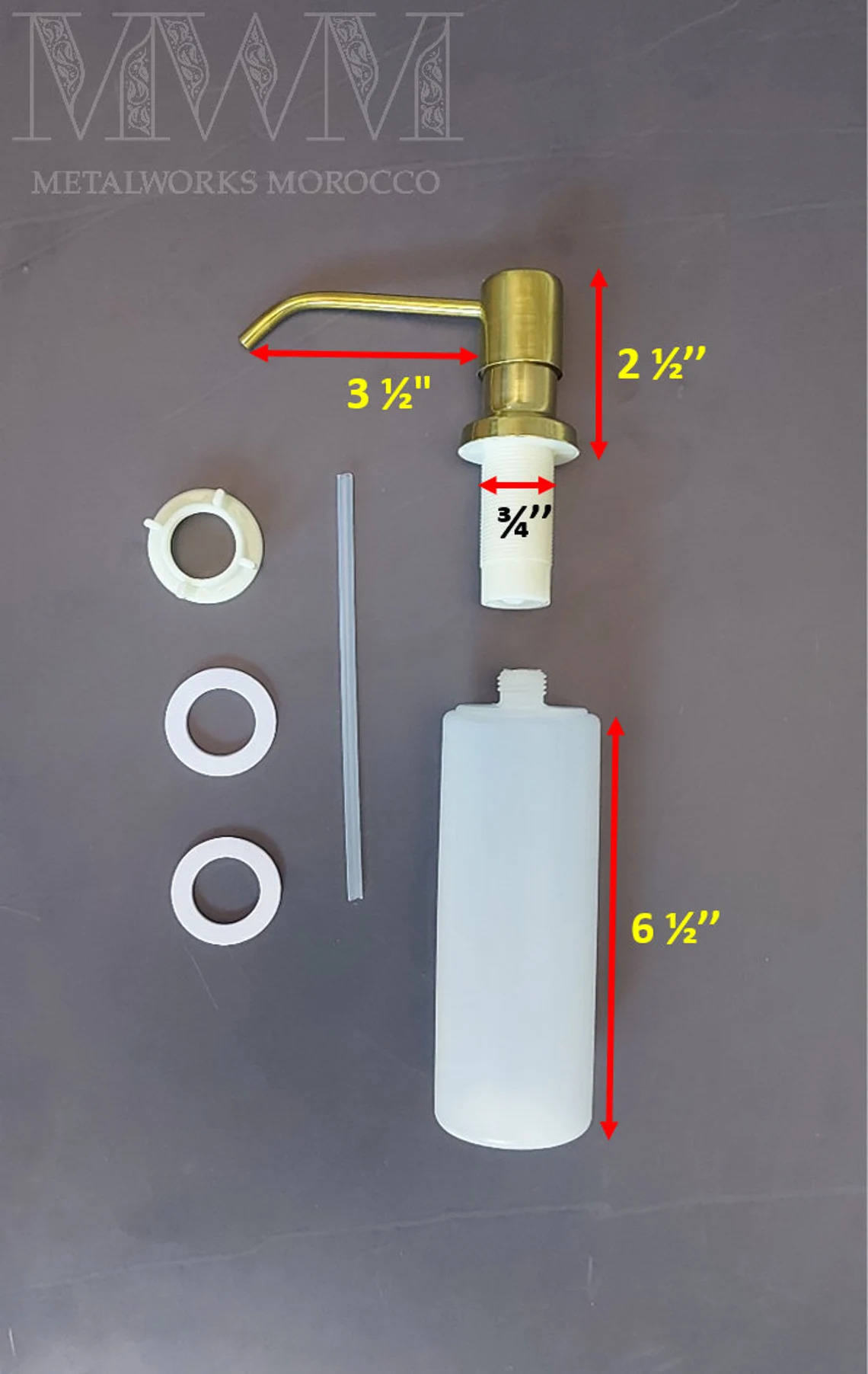 Polished Brass Countertop Soap Dispenser BuiltIn