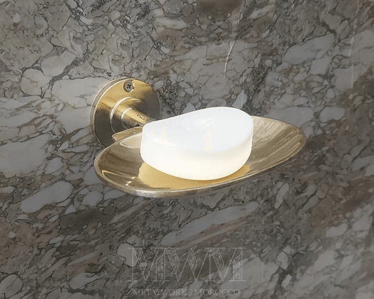 Polished Vintage Brass Soap Dish Wall Mount