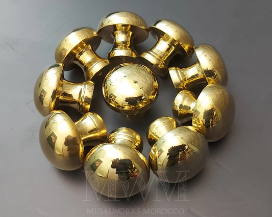 Set Of Unlacquered Brass Cabinet Knobs For Kitchen