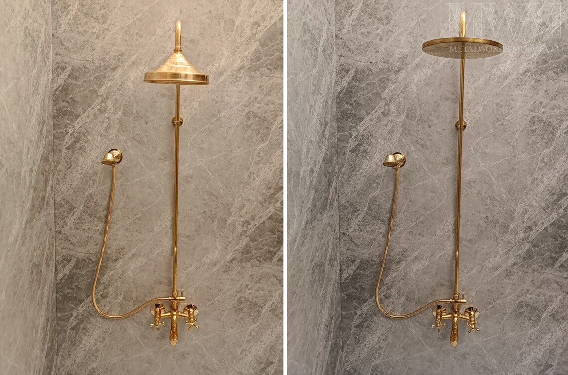 Solid Brass Bathtub And Exposed Shower Faucet Combo And Handheld