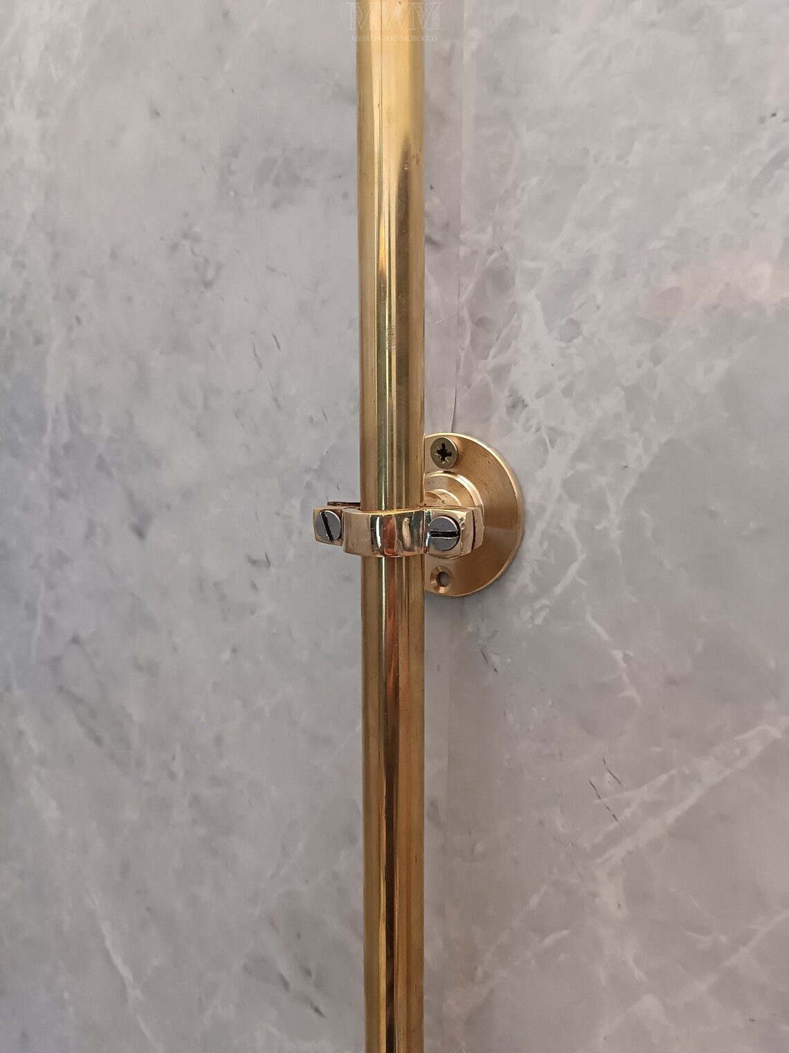 Solid Brass Bathtub And Exposed Shower Faucet Combo And Handheld – full system side view
