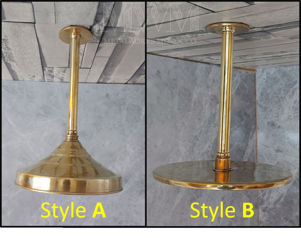 Solid Brass Ceiling Mounted Rain Shower Head With Handheld