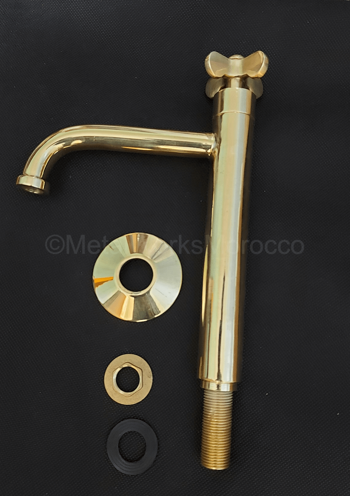 Solid Brass Vertical Single Handle Sink Faucet - Handmade Bathroom Faucet