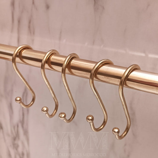 Solid Brass Shower Curtain Hooks