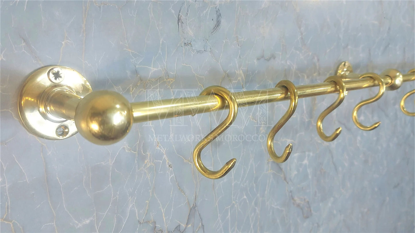 Solid Brass Pot Rack Hooks