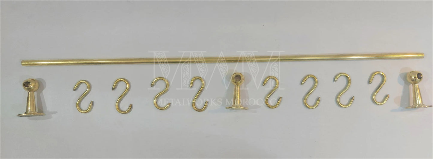 Solid Brass Pot Rack Hooks