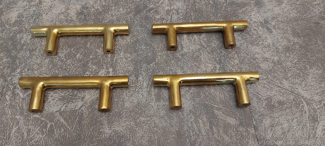 Unlacquered Brass Drawer Pulls Handles For Kitchen Cabinets – top view