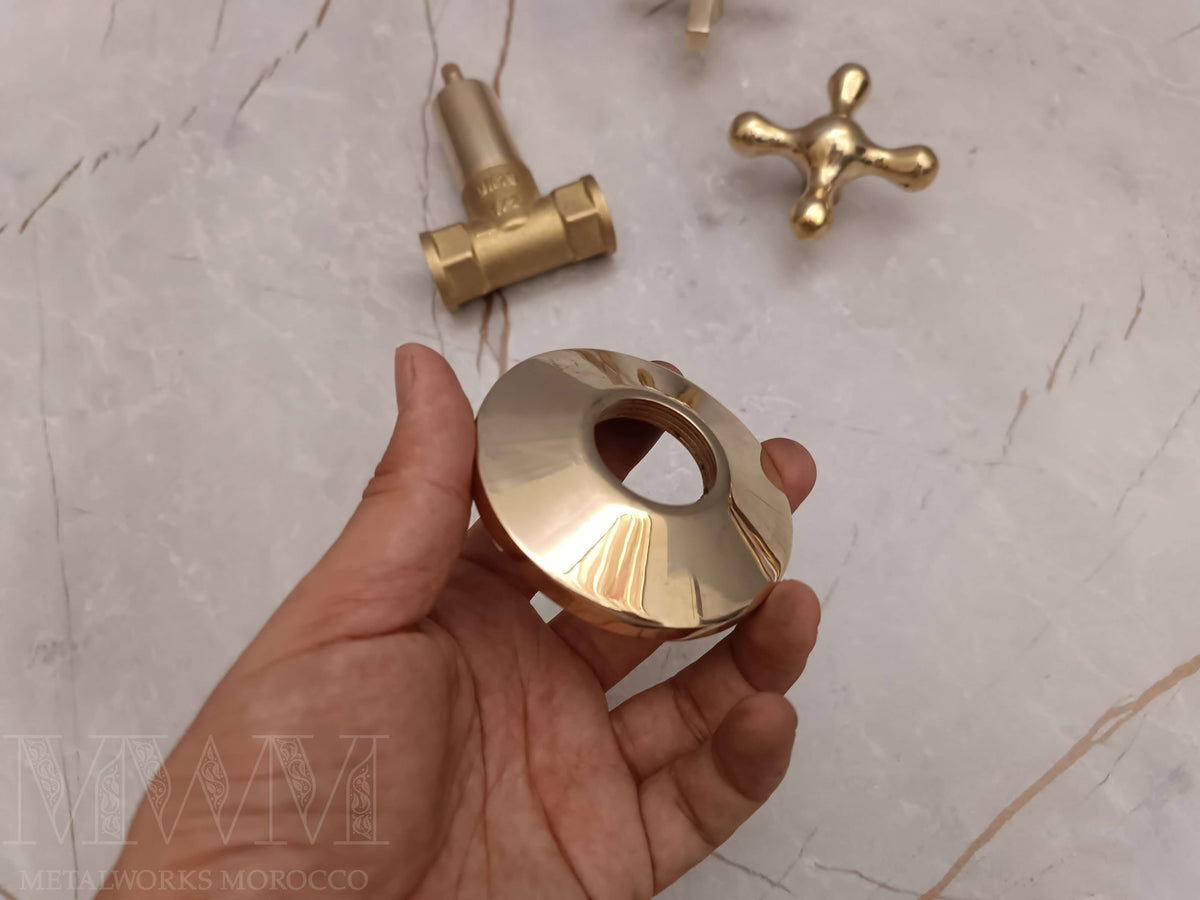 Unlacquered Brass Gate Valve 1/2 inch - Unique Handmade dimensions and size reference