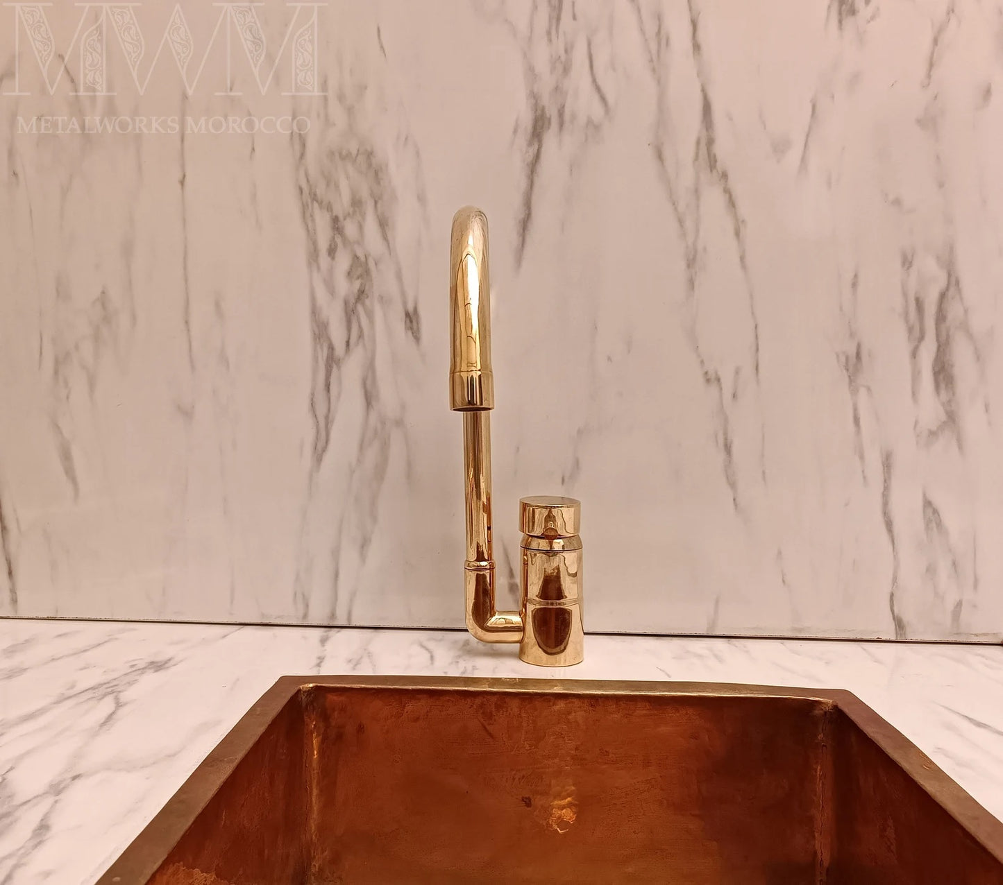 Unlacquered Brass Kitchen Faucet Single Hole And Single Handle