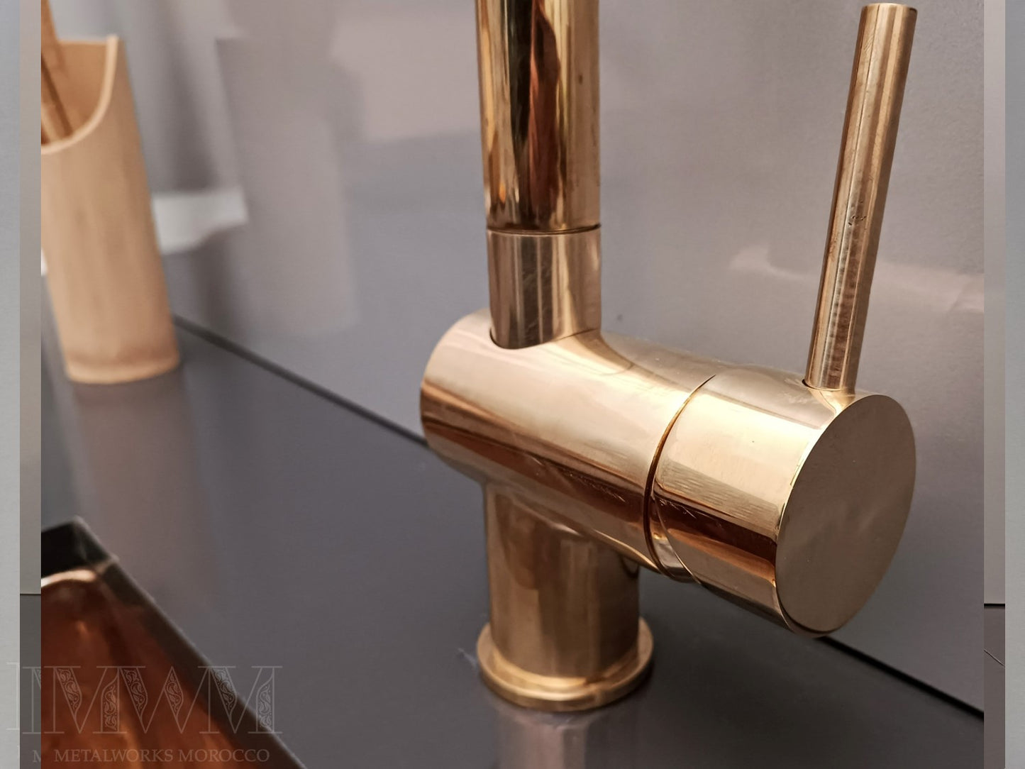 Unlacquered Brass Kitchen Faucet With Pull Out Spray