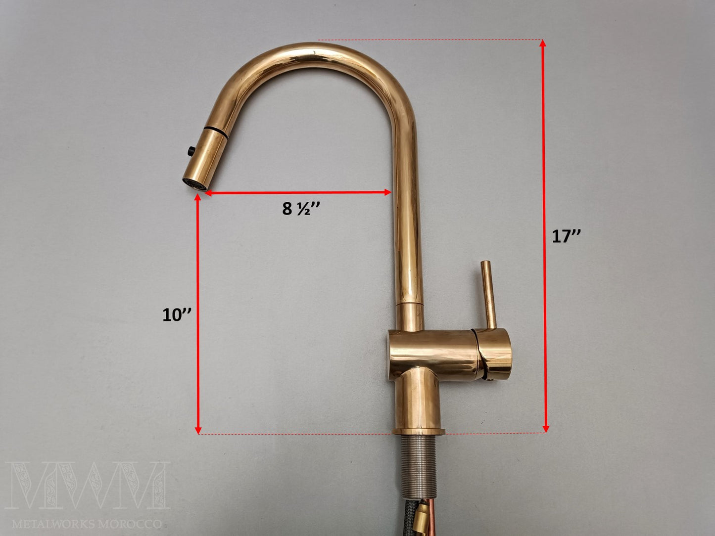 Unlacquered Brass Kitchen Faucet With Pull Out Spray