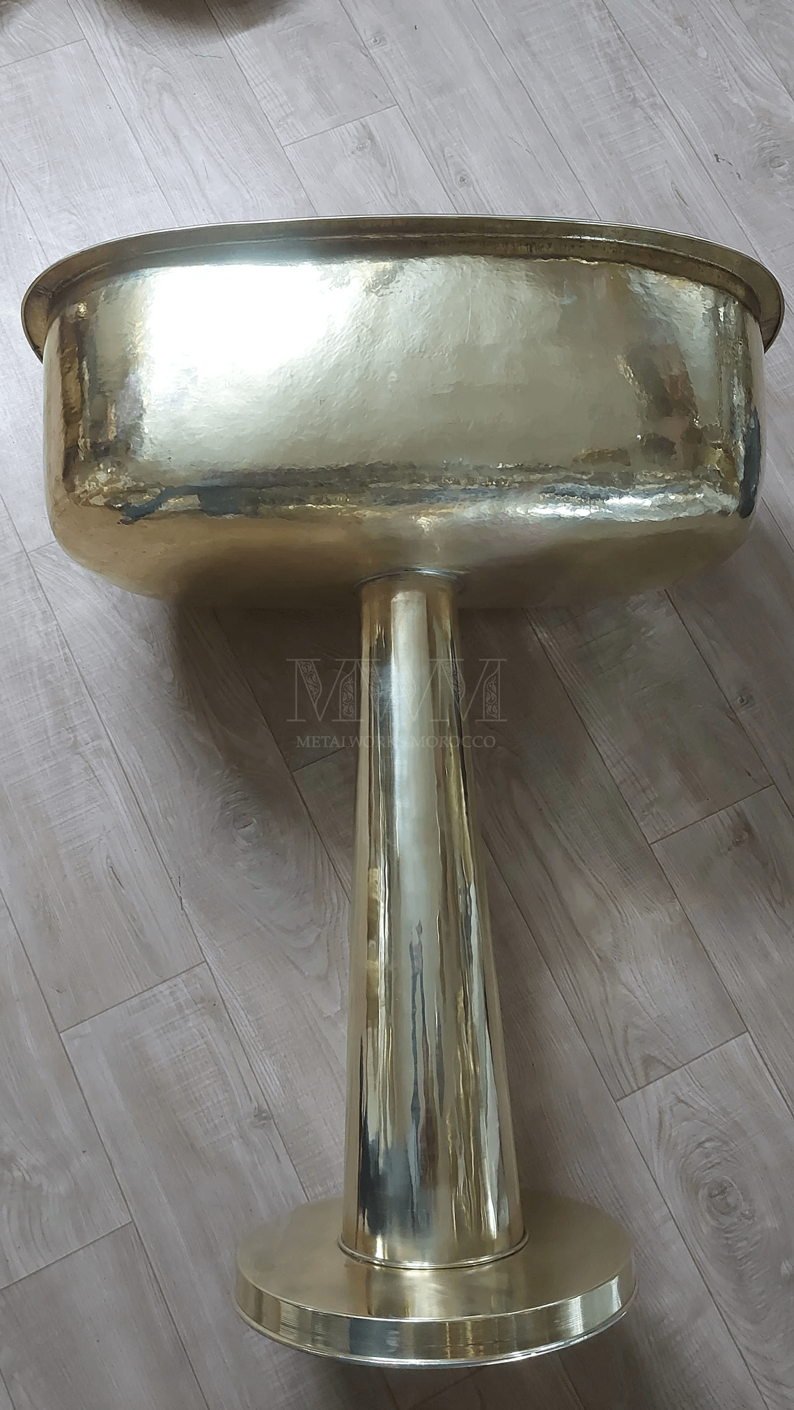 Unlacquered Brass Pedestal Sink - Handmade