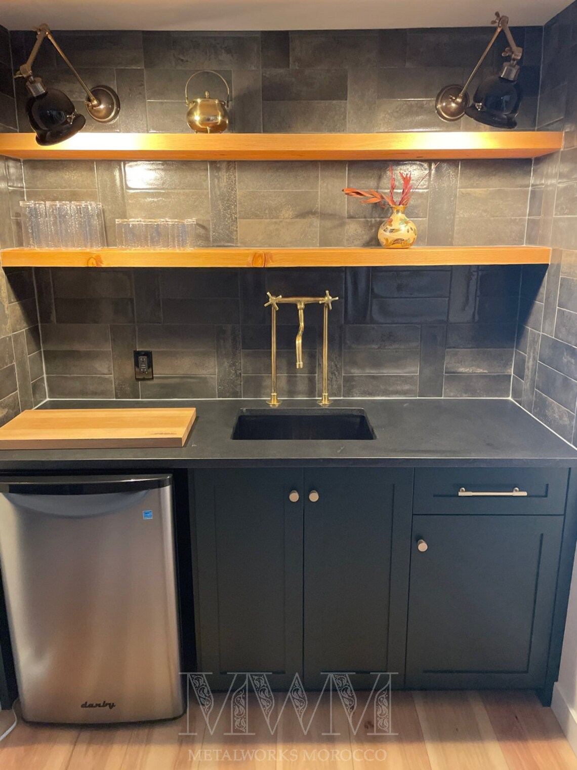 Unlacquered Brass Retro Tall Kitchen Faucet Deck Mount