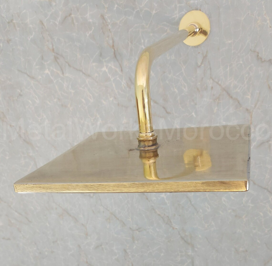 Unlacquered Brass Shower Faucet Set Wall Mounted