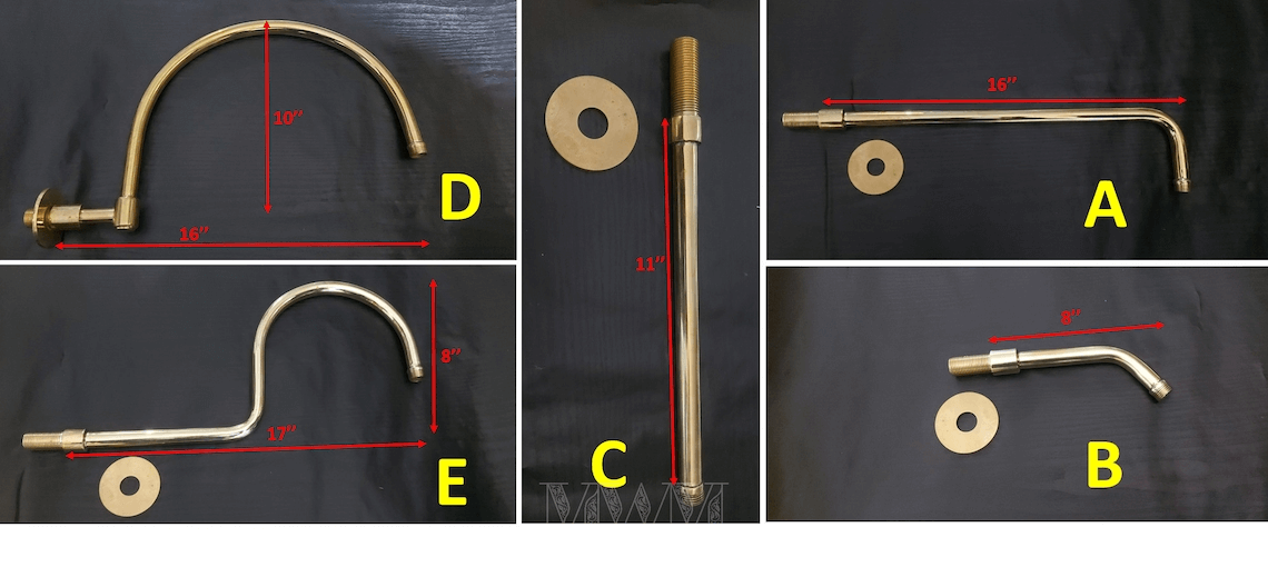 Unlacquered Brass Shower System Set With Handheld And Rain Shower