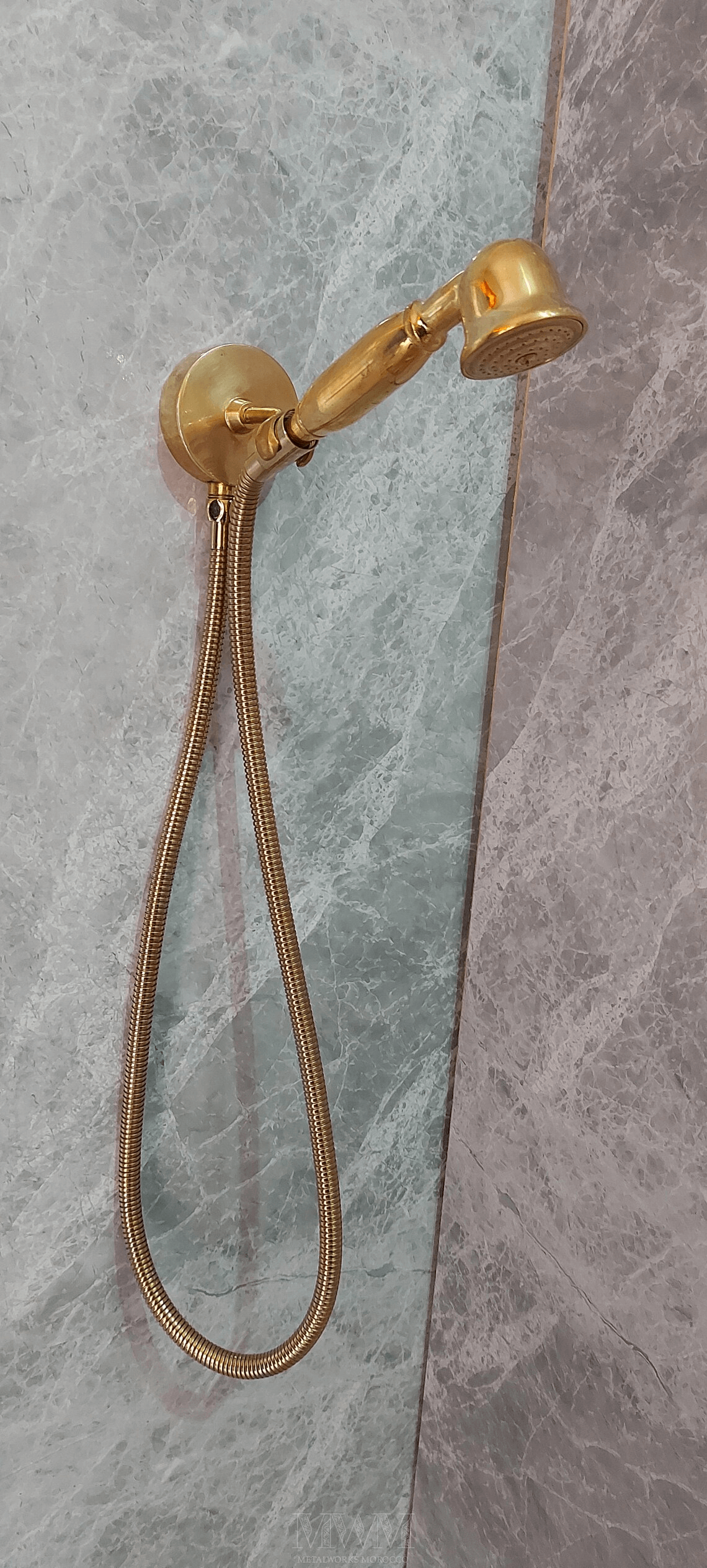 Unlacquered Brass Shower System Set With Handheld And Rain Shower