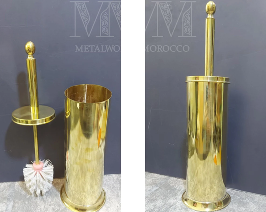 Unlacquered Brass Toilet Brush Holder