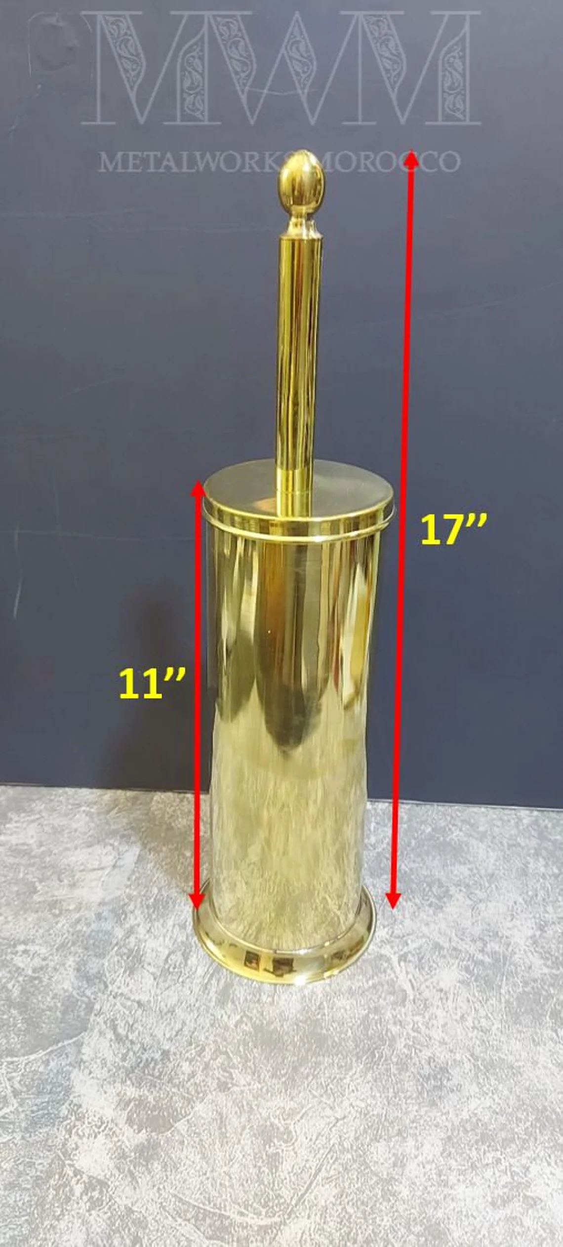 Unlacquered Brass Toilet Brush Holder