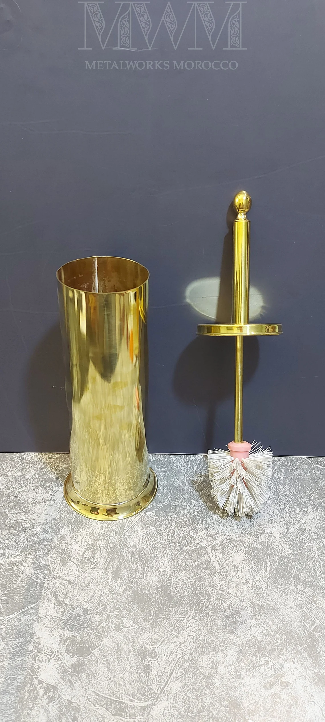 Unlacquered Brass Toilet Brush Holder