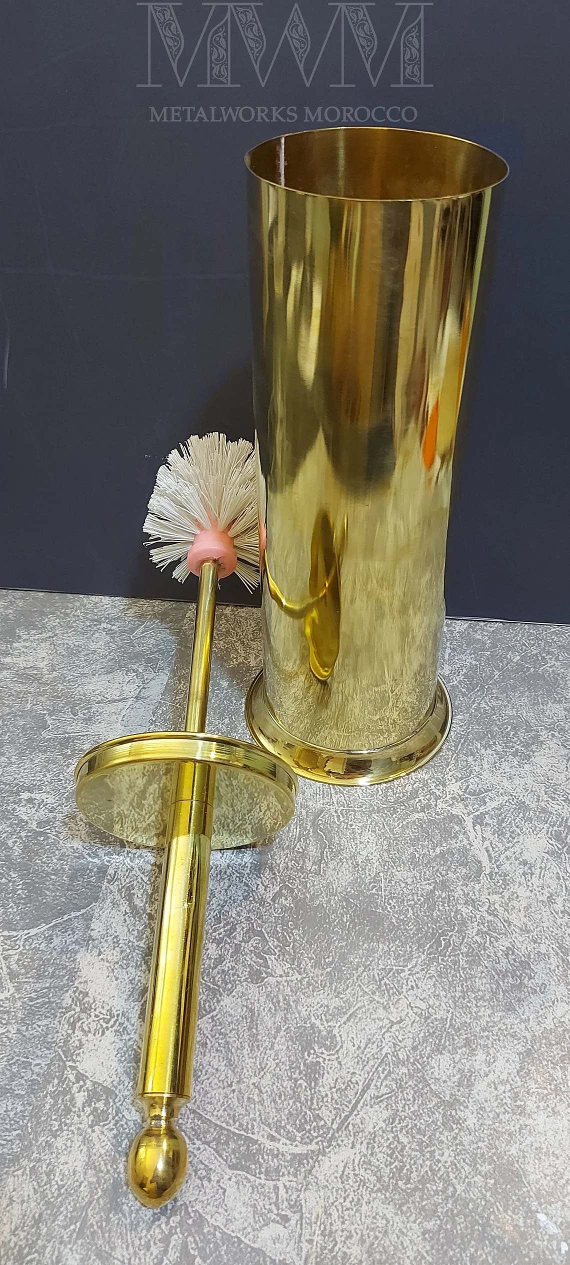 Unlacquered Brass Toilet Brush Holder