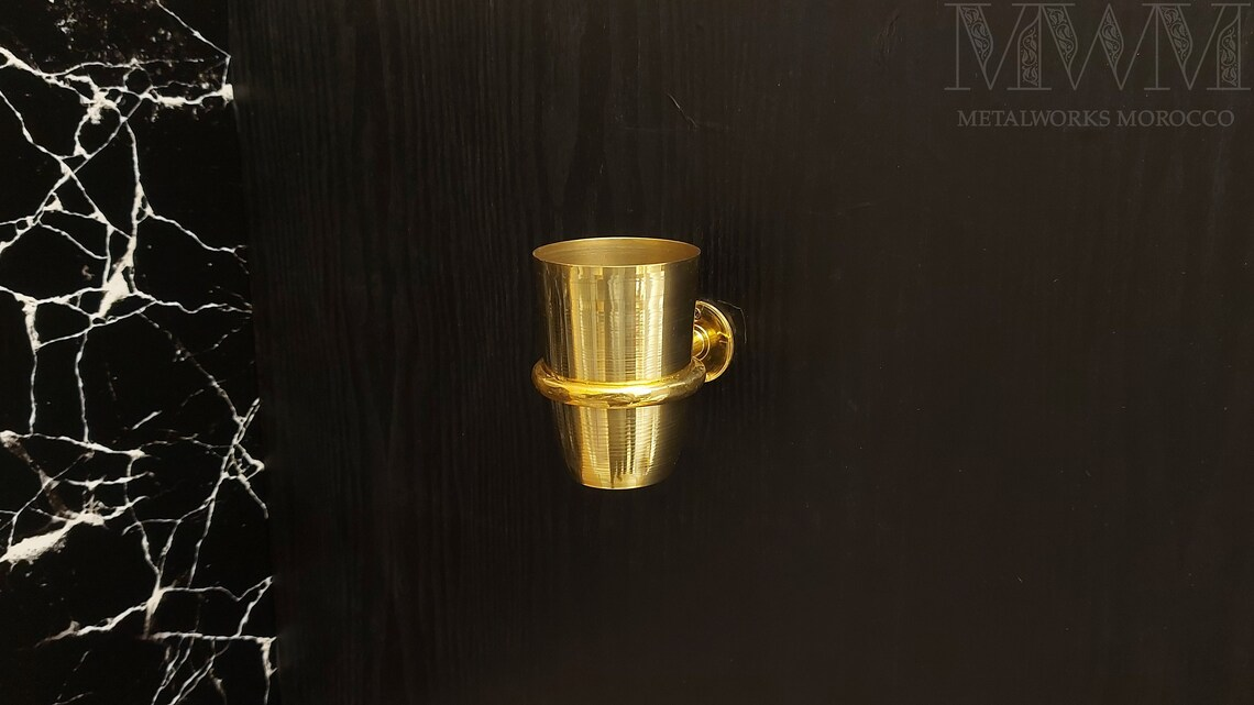 Unlacquered Brass Toothbrush Holder Wall Mount