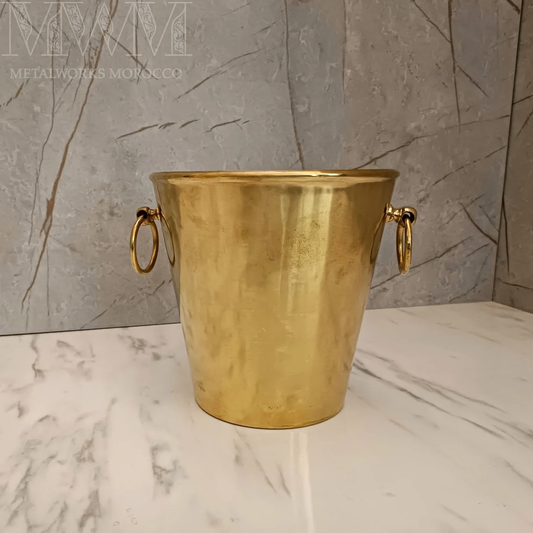 Unlacquered Brass Trash Can - Moroccan Waste Basket