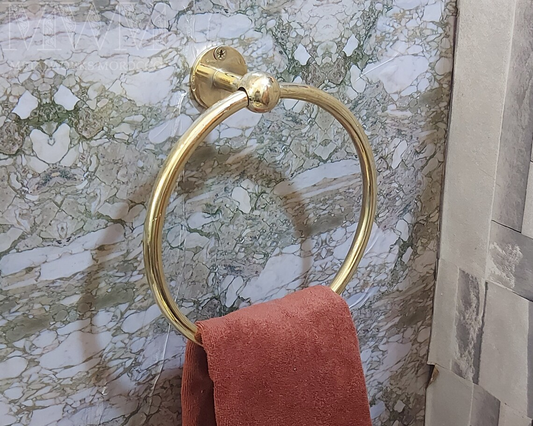 Unlacquered Brass Towel Ring Holder For Bathroom