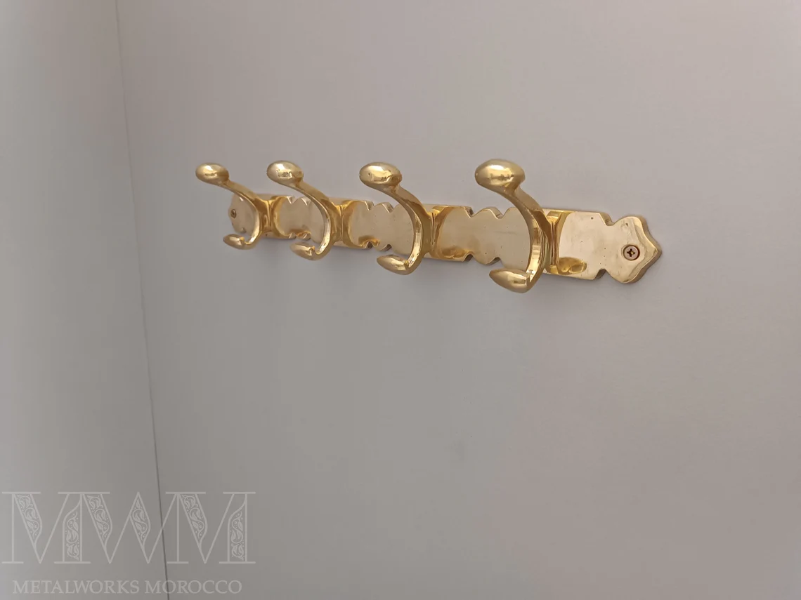 Vintage Brass Coat Hooks Wall Mounted