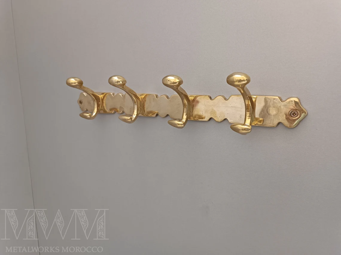 Vintage Brass Coat Hooks Wall Mounted