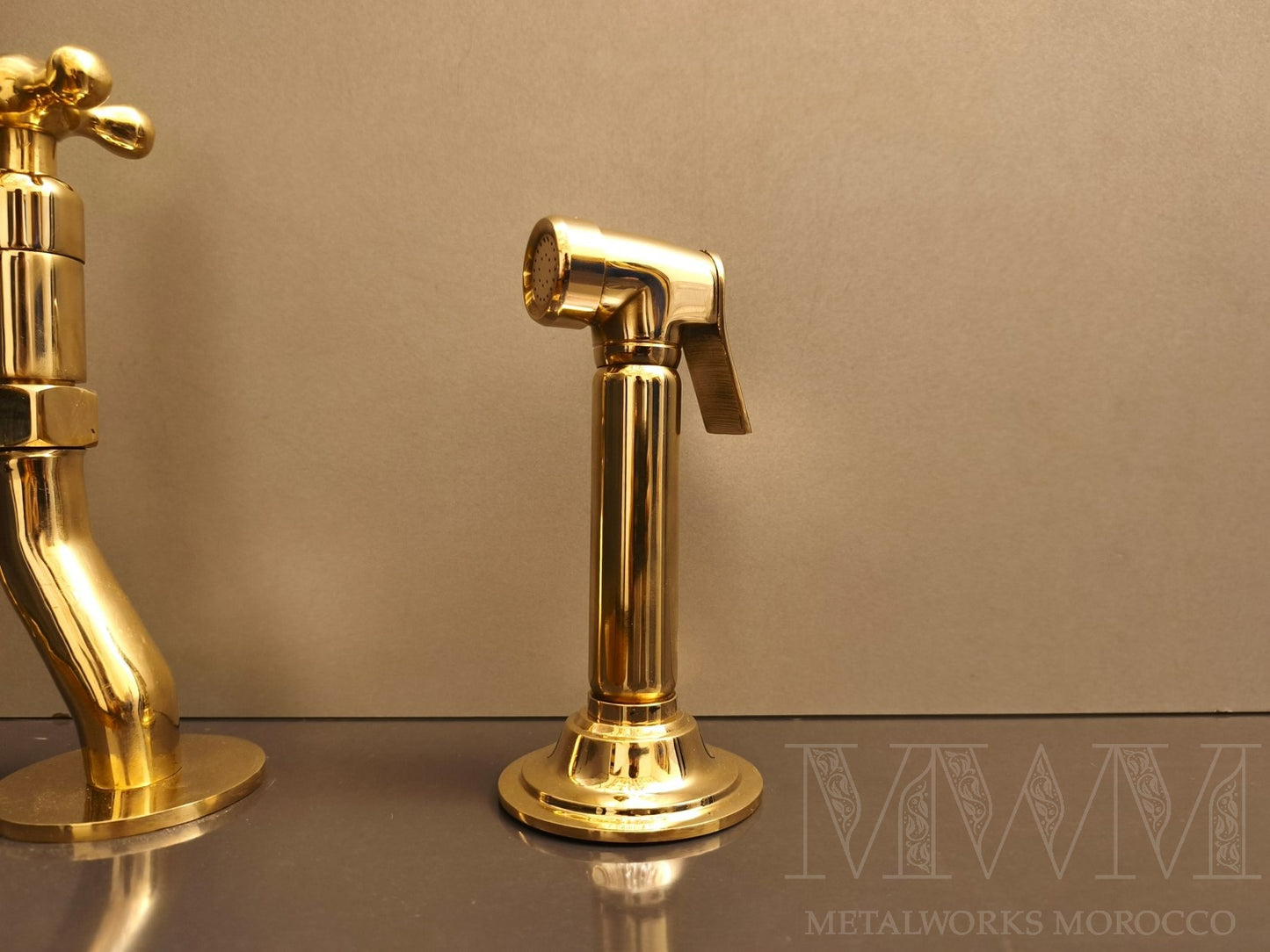 Vintage Brass Bridge Mixer Tap Curved Legs