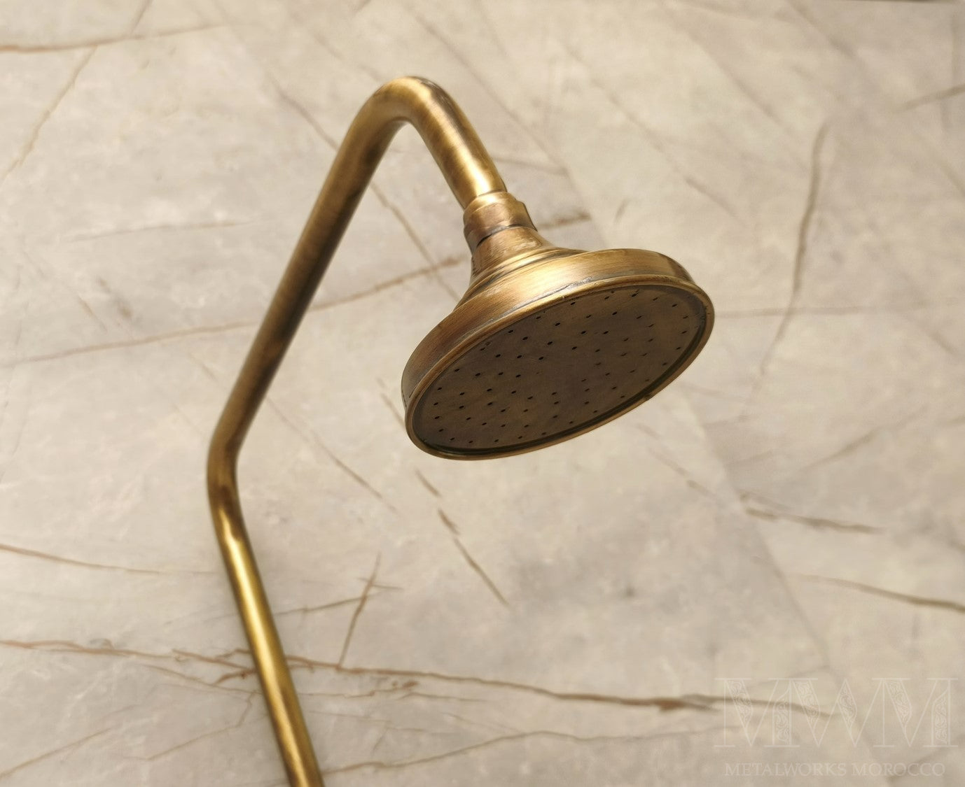Antique Brass Exposed Pipe Shower System