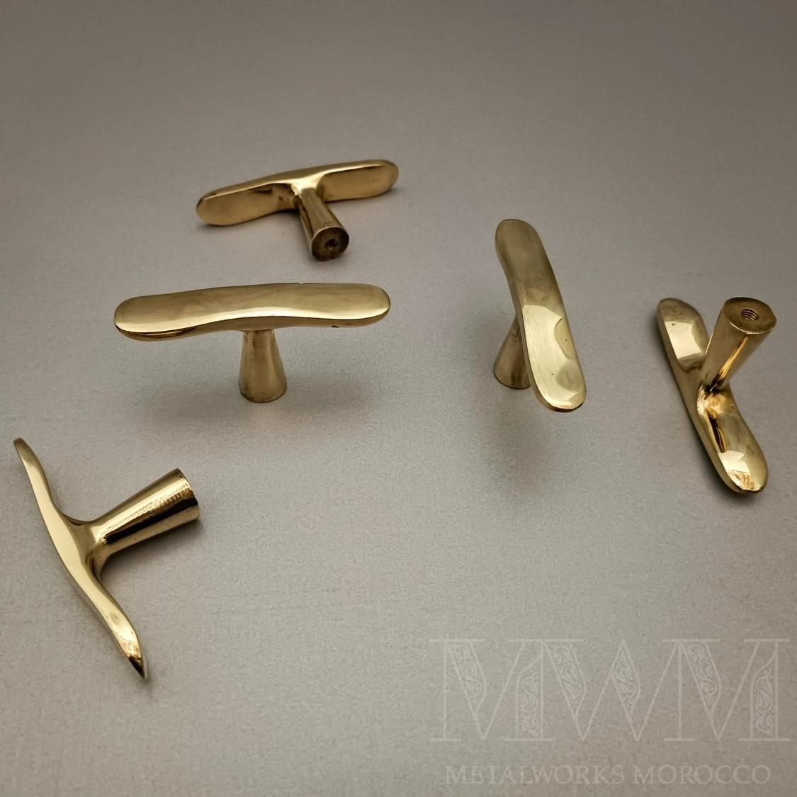 Handmade Brass T Bar Handles