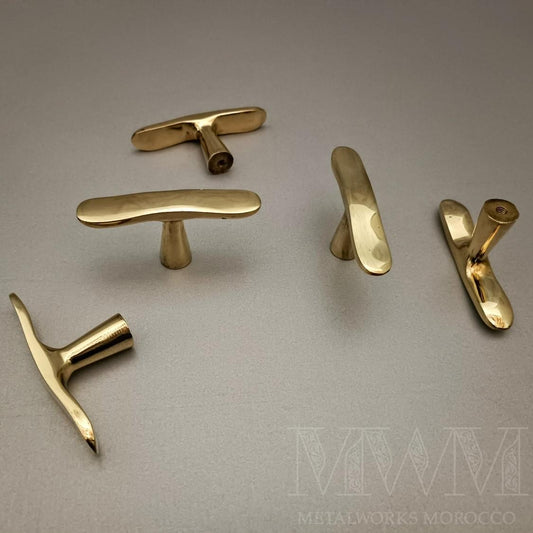 Handmade Brass T Bar Handles