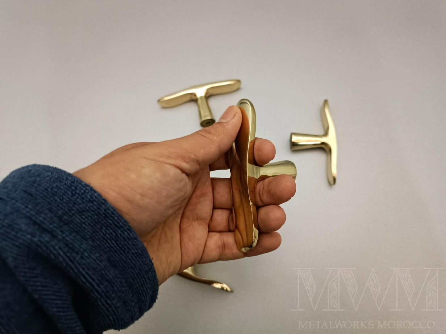 Handmade Brass T Bar Handles