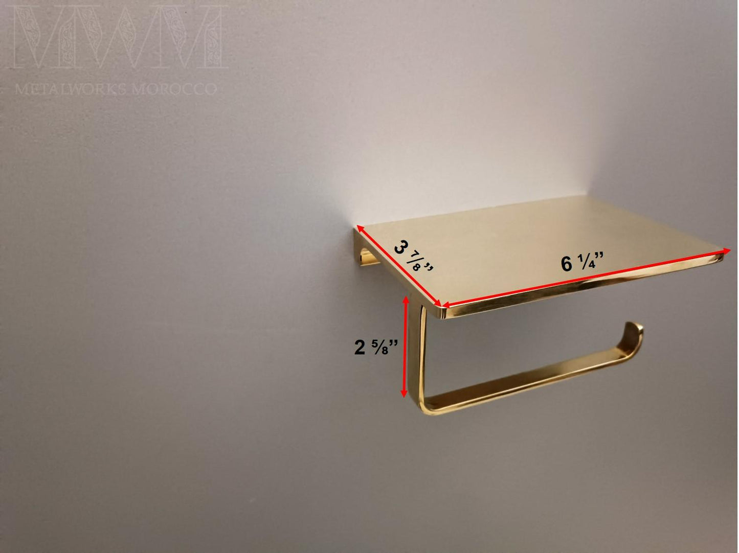 Solid Brass Toilet Paper Holder With Phone Shelf