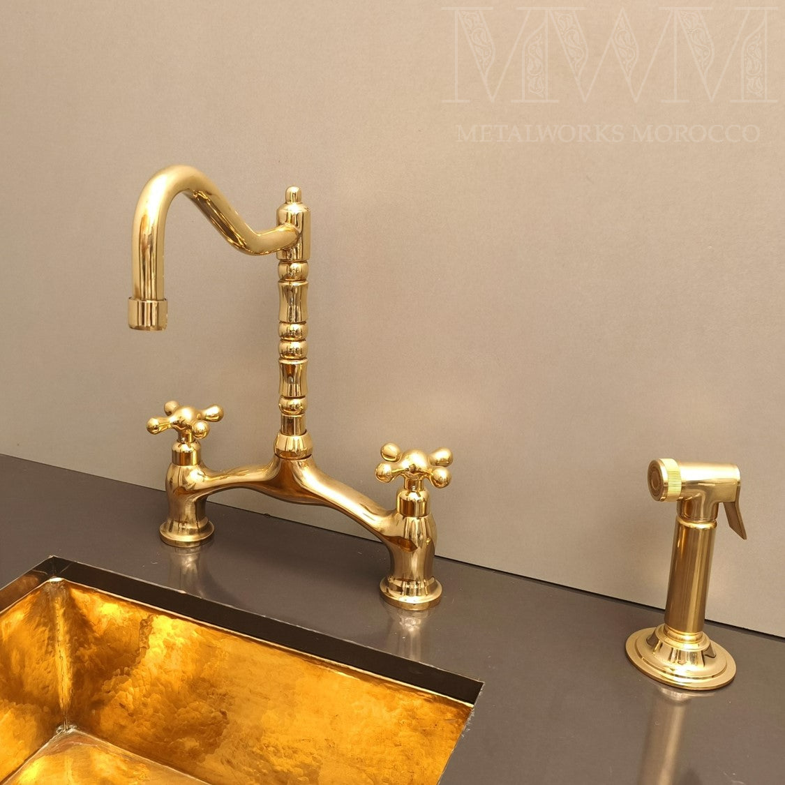 Brushed Brass Kitchen Mixer Tap