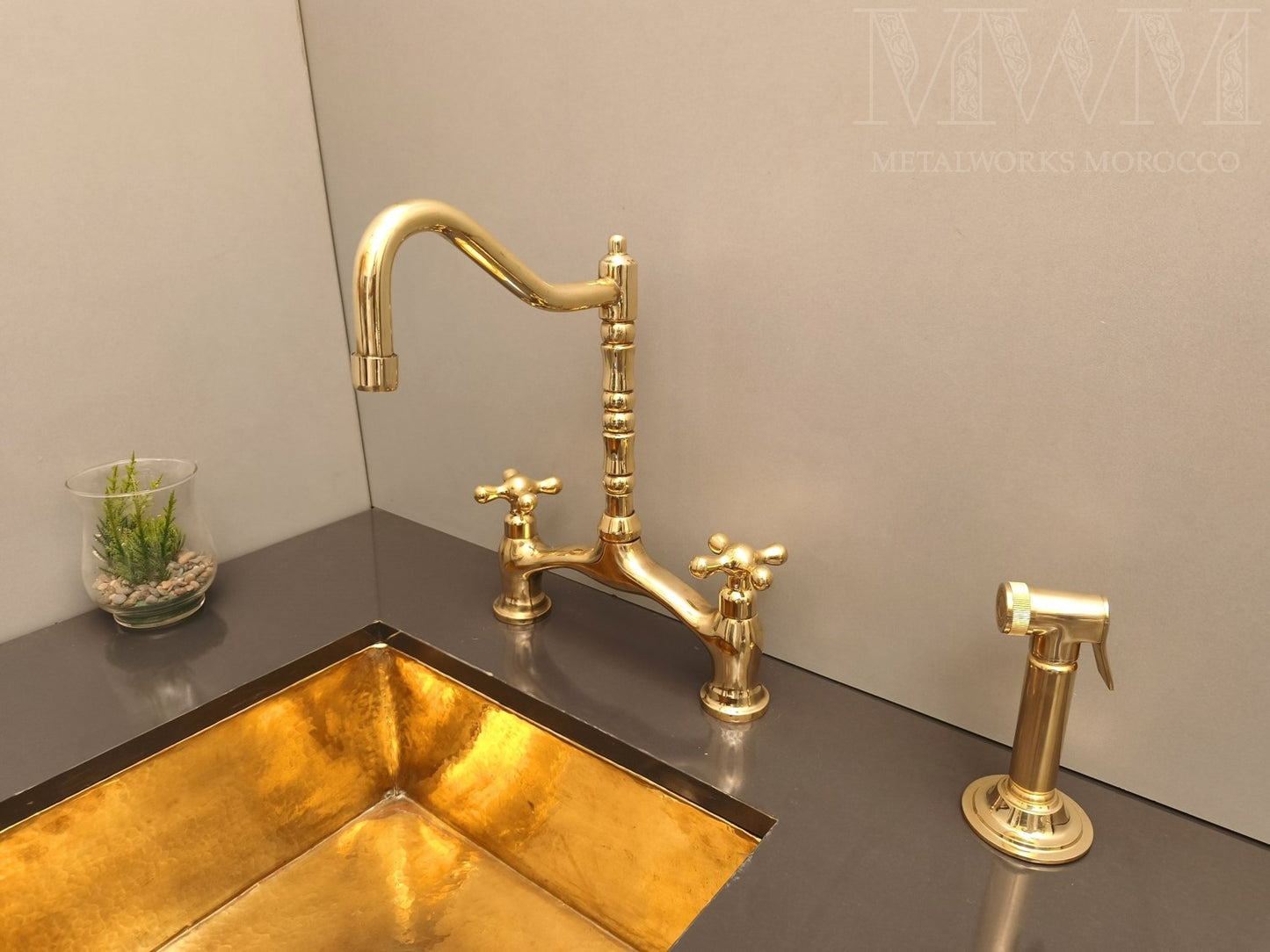 Brushed Brass Kitchen Mixer Tap