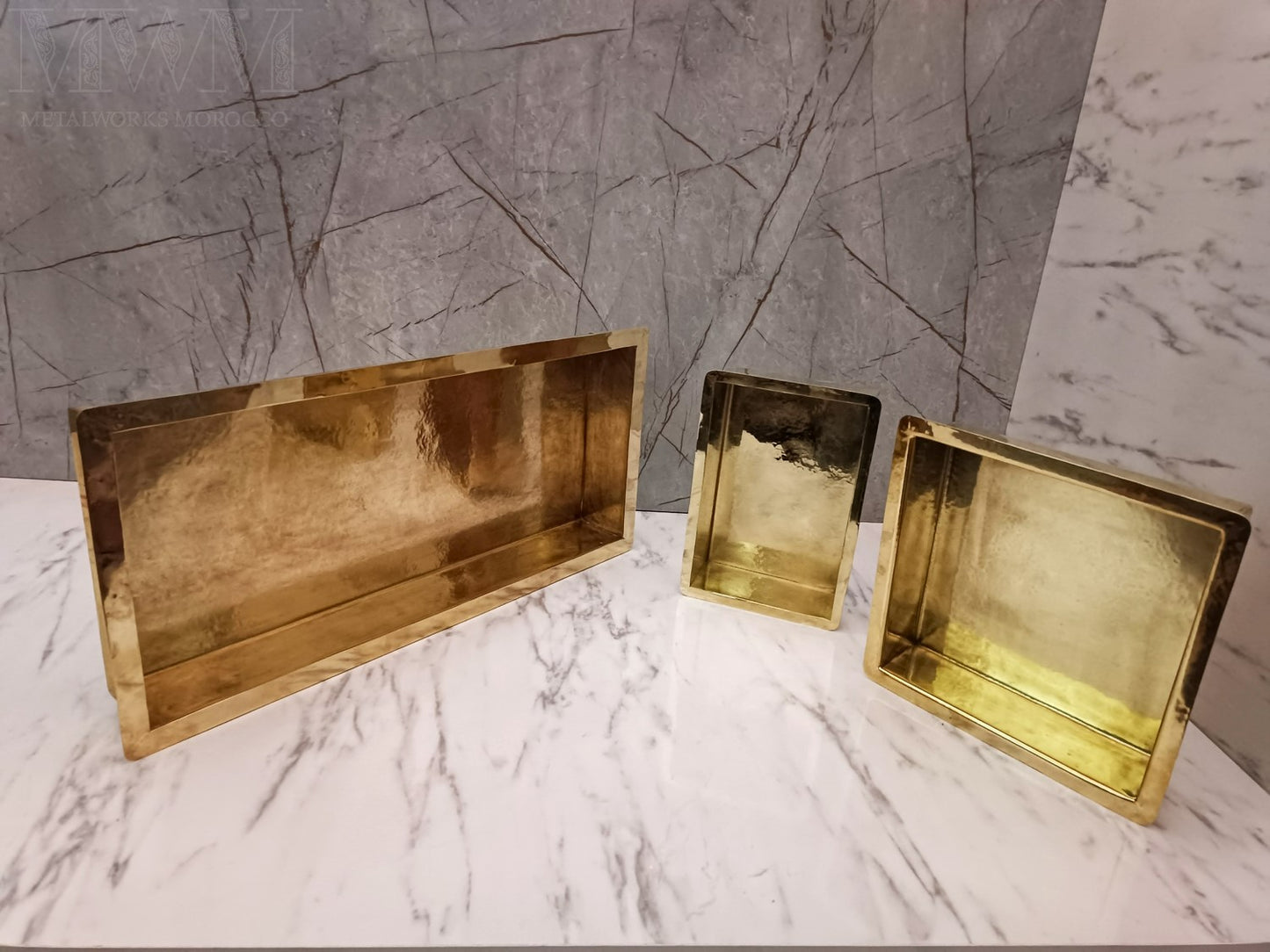 Brushed Brass Shower Niche Handmade
