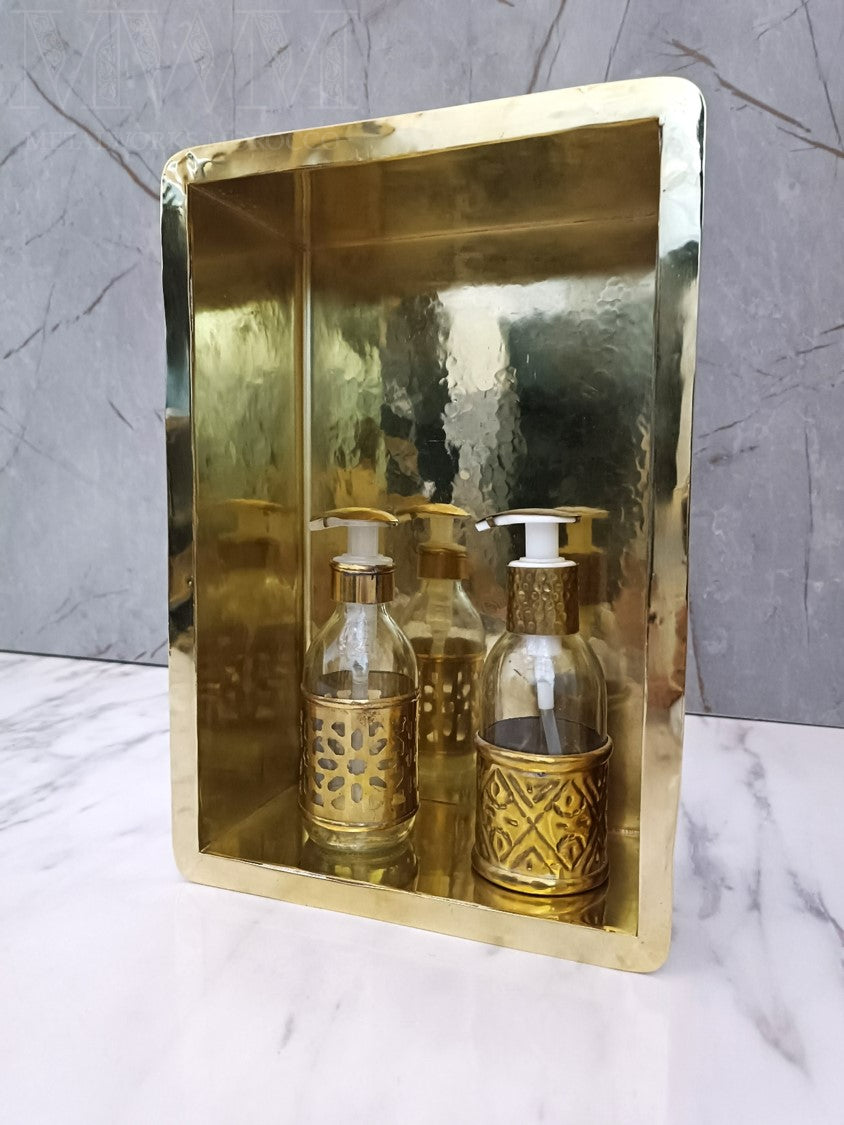 Brushed Brass Shower Niche Handmade