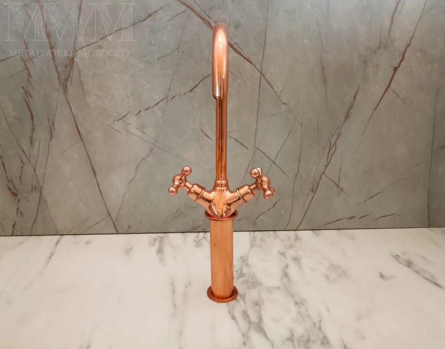 Copper Vessel Sink And Faucet Combo