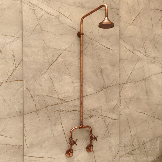 Exposed Pipe Shower System Oil Rubbed Bronze