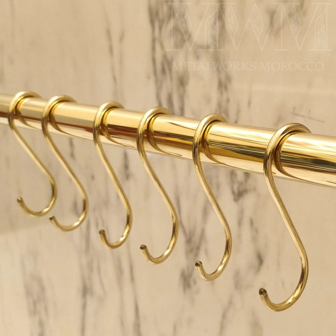 Set Of Large Brass S Hooks for Hanging